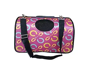 PSK PET MART Durable and Breathable Full Zipper Airline Approved Pet Cat Puppy Polka Dot Small Animal Carrier Mesh Travel Sling Bag (XS)