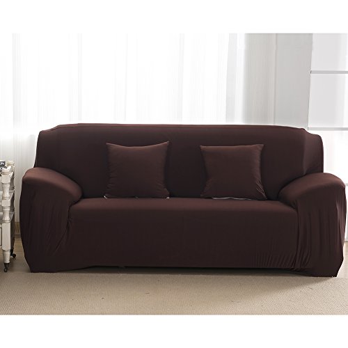 Stretch Sofahusse Sofabezug Sesselbezug Sofaüberwurf Armchair Cover für 1/2 Sitzer LianLe (2 Sitzer 145-185cm, Kaffee) - 3