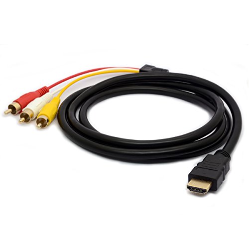 1,5 m HDMI-Stecker auf 3 Cinch-Kabel Audio Video AV Adapter Verlängerung Code für TV HDTV DVD 1080P M/M Konverterkabel Goldplated Stecker - 3