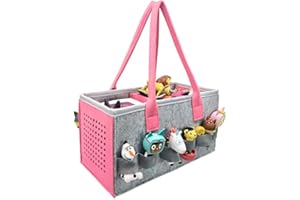 HAREWU Speziell für die Toniebox entwickelte Tragetasche, tote bag, Zum Transport und Schutz von Tonie Starter Set und Zubehör, fasst 20-30 Tonie-Digitalpuppen（Rosa）