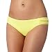 Red Herring Womens Yellow Plain Ruched Bikini Bottoms 14