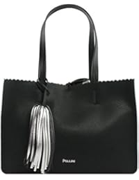 Pollini - Bolso de asas de Material Sintético para mujer Negro negro 36x33x13 CM