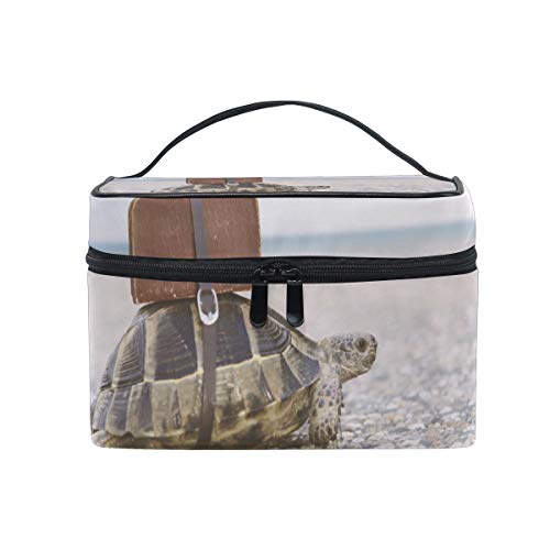 Makeup Bag Turtle With Suitcase Personalised For Women Girls Lazy Cosmetic Bag Large Capacity Makeup Pouch Travel Storage Organizer BY SUNOP