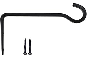 HH-LIFE 1 Stück 21x10 cm, Schwarze Metall Wandhaken Hänge Halterungen, Pflanzenaufhänger Haken für den Innen und Außenbereich, Haken für Vogelfutterspender, Pflanzgefäße, Laternen, Windspiele