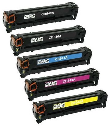 5er Set INK INSPIRATION® Premium Toner für HP Colour Laserjet CM1312 CP1210 CP1213 CP1214 CP1215 CP1216 CP1217 CP1500 CP1510 CP1513 CP1514 CP1515 CP1516 CP1517 CP1518 CP1519 Canon I-SENSYS LBP-5050N LBP-8030CN LBP-8050 LBP-8050CN MF-8030CN MF-8040CN MF-8050CN MF-8080CW | kompatibel zu HP 125A (CB540A, CB541A, CB542A, CB543A) & Canon CRG-716 | Schwarz 2.200 Seiten & Color je 1.400 Seiten