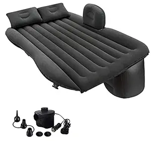 BROGBUS RAF Car Travel Inflatable Car Bed Mattress with Two Air Pillows, Car Air Pump