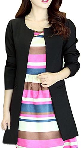 Fashion Women 2014 New Spring Blazer Slim Fit Trench Coat Hot Jacket Casual Suit, M, Black