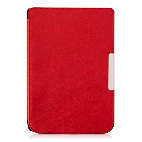 kwmobile Hülle für Pocketbook Touch Lux 3 / Touch Lux 2 – Flipcover Case eReader Schutzhülle – Bookstyle Klapphülle Rot - 2