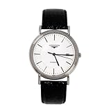 Longines Herren-Armbanduhr XL Presence Analog Automatik Leder L4.921.4.18.2