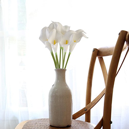 ULTNICE 10 Stücke Weiche PU-künstliche Blume Calla-Blumen-Anlage für Hochzeits-Ausgangsdekoration-Weiß - 8