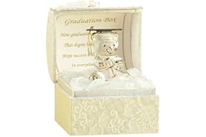 PARMY Congratulations Graduation Gift Box Ornaments With Crystal Glass Figurine and Memorable Poem, Perfect Present for University, College, and School Graduates. Special Packaging (Teddy Bear)