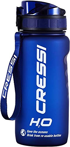Cressi Water Bottle H20 Frosted, Borraccia Sportiva Unisex, Blu, 600 ml