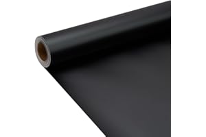 ZHNERY Rouleau de papier cadeau noir mat 9 m x 43 cm, couleur unie, effet nacré, pour anniversaire, Noël, baby shower, décoration de cadeaux de festival