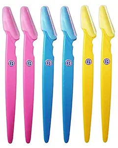 Ear Lobe & Accessories Eyebrow Razor for Women & Girls Set of 6pcs