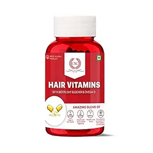 CSC Hair Vitamins - Hair Nutrition Supplement with Hair Vitamin Blend, Biotin, DHT Blocker, and Omega 3 for Healthy Growth and Hair Fall Control, 60 Vegetarian Capsules