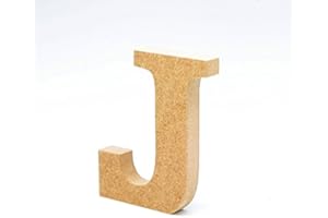 LA LLUNA ALWAYS CREATING Lettres de Bois. Lettres Grands en Bois de 20 cm Haut pour décoration et travaux manuels. Alphabet Complet Disponible (J)