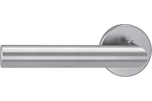 GRIFFWERK Türgriffgarnitur Lucia mit Klipprosette rund und Schließart smart2lock 2.0 Edelstahl matt Links