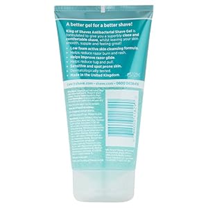 King of Shaves Antibacterial Shave Gel for Men, Low Foam for A Precise Shave, Suitable for All Skin Types 175ml QUAD… - Image 3