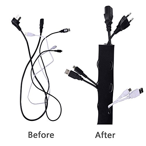 Mudder Kabelschlauch Kabelkanal Kabelbündel Kabelmanagement für PC / TV / Lautsprecher, 49 * 4,9 Zoll - 6