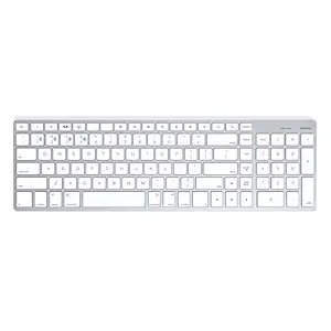 Satechi Bluetooth Wireless Smart Keyboard with 5-Device Sync for Macbook Pro, Macbook Air, iMac, Mac Pro, and iOS Devices (White (Mac)