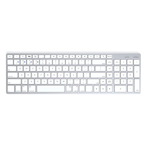 Satechi Teclado inteligente e inalámbrico con Bluetooth y con 5 dispositivos de sincronización compatible con Macbook Pro, Macbook Air, iMac, Mac Pro, y dispositivos iOS (Blanco (Mac))