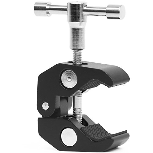 anwenk Super Clamp w/1/4 -20 y 3/8 -16 Rosca para cámaras, Luces, Paraguas, Ganchos, estantes, Placa de Cristal, Travesaños, Foto Accesorios y más (actualizado) - Anwenk