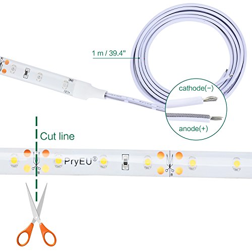 PryEU ( 4er Pack ) Weiß 30cm 18 x 3528 SMD LED Auto KFZ Lichterkette Strip Streifen Wasserdicht 12V - 3