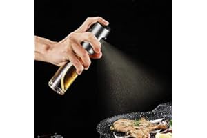 vidoelettronica® Olio Cucina in Vetro, Spruzzatore Olio Friggitrice ad Aria 100ml Olio e Aceto Spray per Cucina con Spazzole, per Pasta, Insalata, Padella, Griglia, Torrefattore