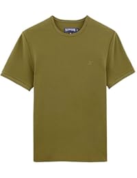 Camiseta lisa de cuello redondo en piqué de algodón - Hombres