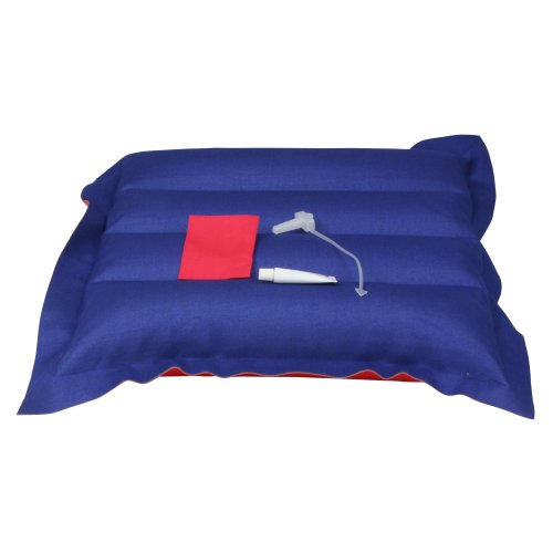 10T Ruby Box – Luft-Kissen Reisekissen aufblasbar Baumwolle gummiert blau-rot 30x30x7cm - 6