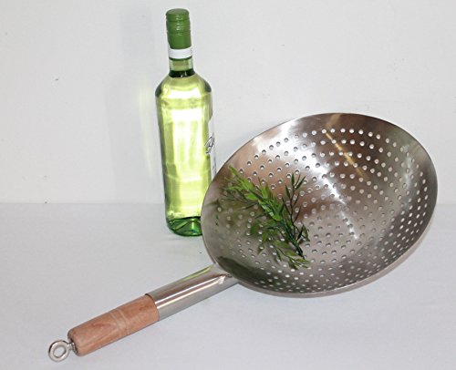 AAF Nommel ® Woksieb Wok Seiher Edelstahl mit Öse zum Aufhängen Größe L 52 cm, Ø Kelle 30 cm, Nr. 030 - 3