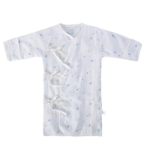 WHITE Baby Toddler Cheese Cloths Nightgown Infant Sleepwear 66CM (6M) Blue Print