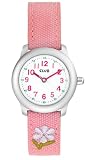 Club Mädchen Armbanduhr Kinder Uhr Quarz Analog Textilband mit Leder unterfüttert Rosa Blumen A56535S0A