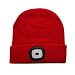 Produktbild Kingnew Stirnlampe Beanie Mütze mit weißen LEDs, Unisex Wiederaufladbare Scheinwerfer Strickmütze mit Licht für die Jagd, Camping (Rot)