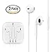 Produktbild 2 Stück RCGOODS l Premium In-Ear-Kopfhörer in weiß - Kopfhörer mit Freisprecheinrichtung + Mikrofon + Lautstärkeregler + Headset Freisprechfunktion für Apple Handys iPhone iPad Laptops Tablets Smartphones