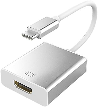 USB Type C to HDMI Adapter, Cooliker USB 3.1 to HDMI Converter Adaptor Cable 1080p HDTV Support 4K*2K for Macbook Air 3.1 Chromebook Pixel Monitor Projector and Other Type-C Supported Device (Silver)