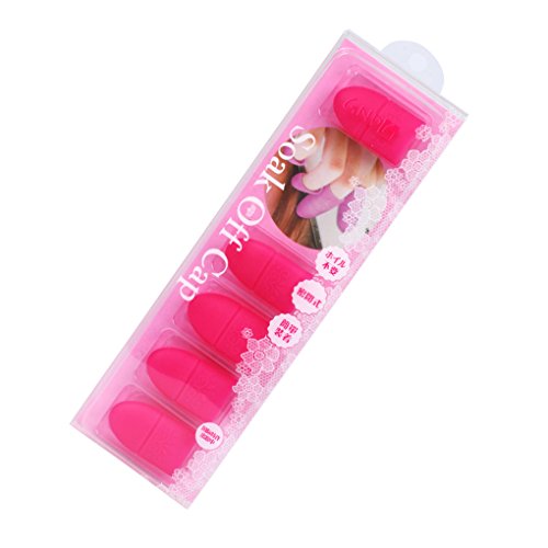 Babysbreath 5pcs Nägel Kunst Werkzeuge entfernen Nails Silica Gel UV Gel Polnisch Remover Soak Off Caps Rose