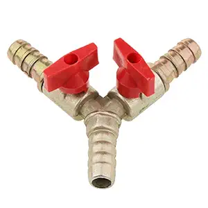 3 Way Y Shaped Gas Fuel Valve - Brass Barbed Y Shaped Ball Valve Fuel Gas Oil Pipe Fitting Clamp