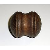 2 Zierkugeln Holzkugel Typ 2, D 40mm mit gedrechselter Kontur mit durchgehender Bohrung, verschiedene Durchmesser wählbar. Buche auf Nussbaum gebeizt und gewachst.