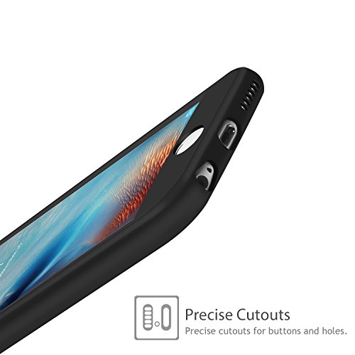 Funda de iPhone 6  6s Carcasa   Leathlux iPhone 6s Silicona Gel Cover Caso Bumper Shock-Absorci  n Protectora de Cubierta para iPhone 6   6s Negro