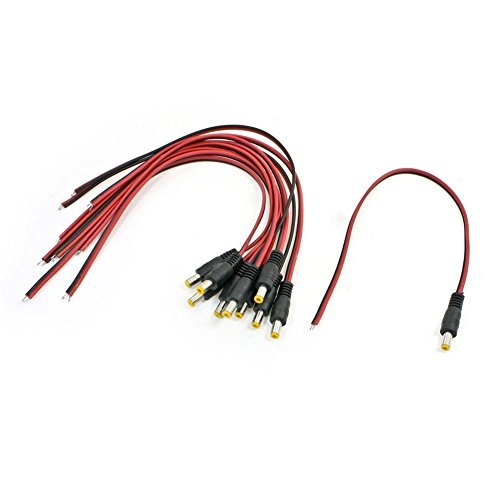 Preisvergleich Produktbild PsmGoods 10-Zoll (30 cm), 2,1 x 5,5 mm DC-Netz Pigtail Kabelstecker für CCTV Überwachungskamera 10 Stück