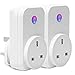 Price comparison product image Wireless Plug Socket 2 Packs Timer Plug Wifi Smart Plug Works with Alexa Echo/Google Home No Hub Required Control Home Appliance by IOS/Android Smartphone ( 2 Packs )(Supports IFTTT)