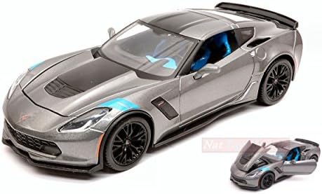 MAISTO MI31516G CHEVROLET CORVETTE GRAN SPORT 2017 GUN METAL BLACK STRIPES 1:24
