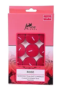 Pan Aromas Wax Rose Tealight Candle -15 Pack