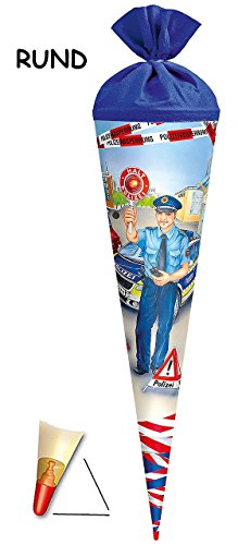 Schultüte – Polizist – 22 / 35 / 50 / 70 / 85 cm – Zuckertüte ALLE Größen – mit / ohne Holzspitze – Roth – für Jungen – Polizei Auto Polizeiauto Fahrzeug / Führerschein - 3