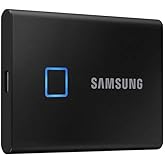 Samsung T7 Touch Portable SSD - 2 TB - USB 3.2 Gen.2 External SSD Metallic Black (MU-PC2T0K/WW)