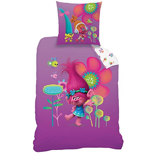 Wende Bettwäsche Set Trolls, 135x200cm + 80x80cm, POPPY, Linon Baumwolle