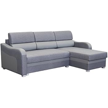 Meublo Canapé Dangle Moderne Convertibles Tissu Lena Gris Canapé Dangle Droit