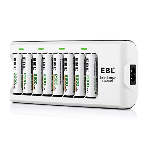 EBL 808A Chargeur de Piles 8 accus AA/AAA Ni-MH/Ni-CD 8 AA 2300mAh Piles Rechargeables EBL 808A Chargeur de Piles 8 accus AA/AAA Ni-MH/Ni-CD 8 AA 2300mAh Piles Rechargeables