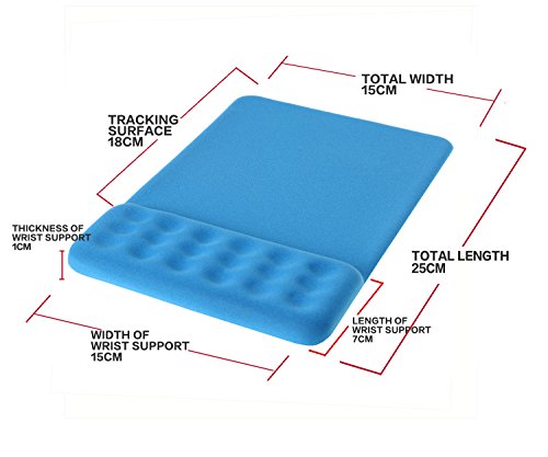 HIMRY Handgelenkauflage Mouse pad mit Gel Handgelenkunterlage Mouse pad mit Gel, Gel Mauspad, Textil, Azurblau, KXC5101 azure - 2